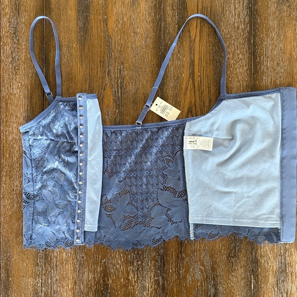NWT Aerie Floral Lace Corset Top Blue Size XS - Picture 7 of 8